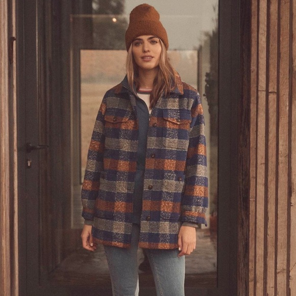 *SOLD* Hatley Hayden Overcoat Shacket, Grey Classic Plaid Check - Picture 7 of 10